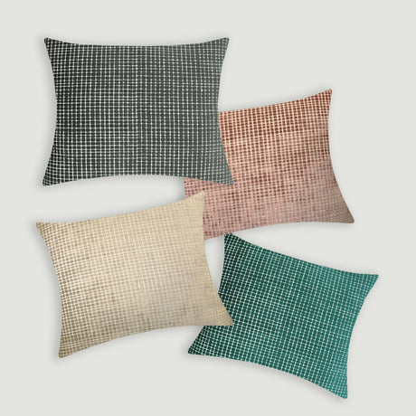 Vika Cut Velvet Decorative Throw Pillow - Checkered Pattern, 18"H X 22"W (1 Piece)