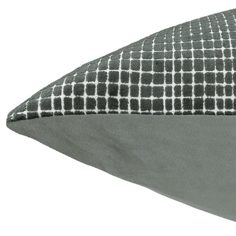 Vika Cut Velvet Decorative Throw Pillow - Checkered Pattern, 18"H X 22"W (1 Piece)