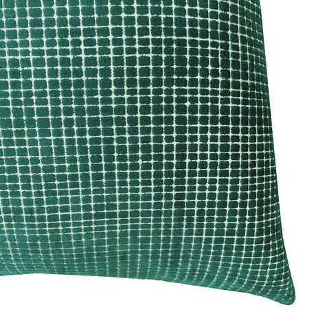 Vika Checkered Cut Velvet Pillow Fabric - Plaid Square Pattern, 23" X 23" (1 Piece)