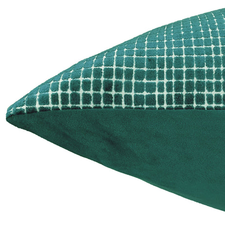 Vika Checkered Cut Velvet Pillow Fabric - Plaid Square Pattern, 23" X 23" (1 Piece)