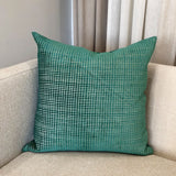 Vika Checkered Cut Velvet Pillow Fabric - Plaid Square Pattern, 23" X 23" (1 Piece)