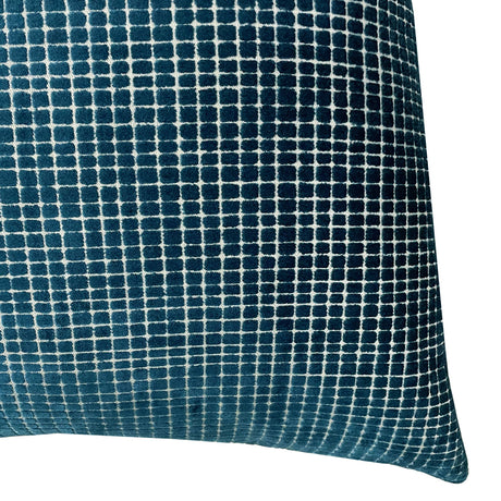 Vika Checkered Cut Velvet Pillow Fabric - Plaid Square Pattern, 23" X 23" (1 Piece)