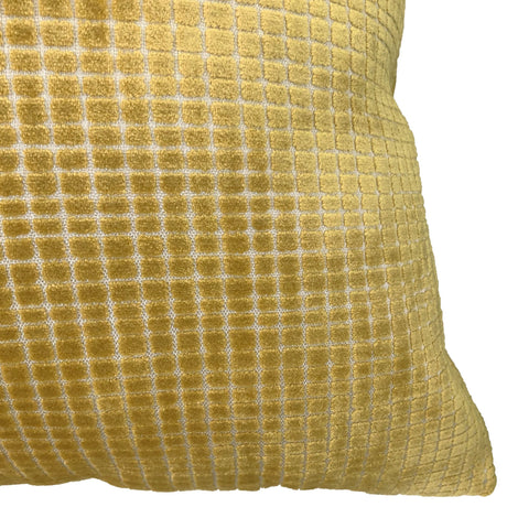 Vika Checkered Cut Velvet Pillow Fabric - Plaid Square Pattern, 23" X 23" (1 Piece)
