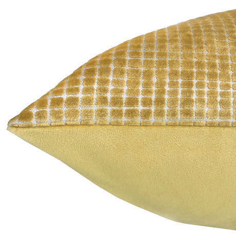 Vika Checkered Cut Velvet Pillow Fabric - Plaid Square Pattern, 23" X 23" (1 Piece)