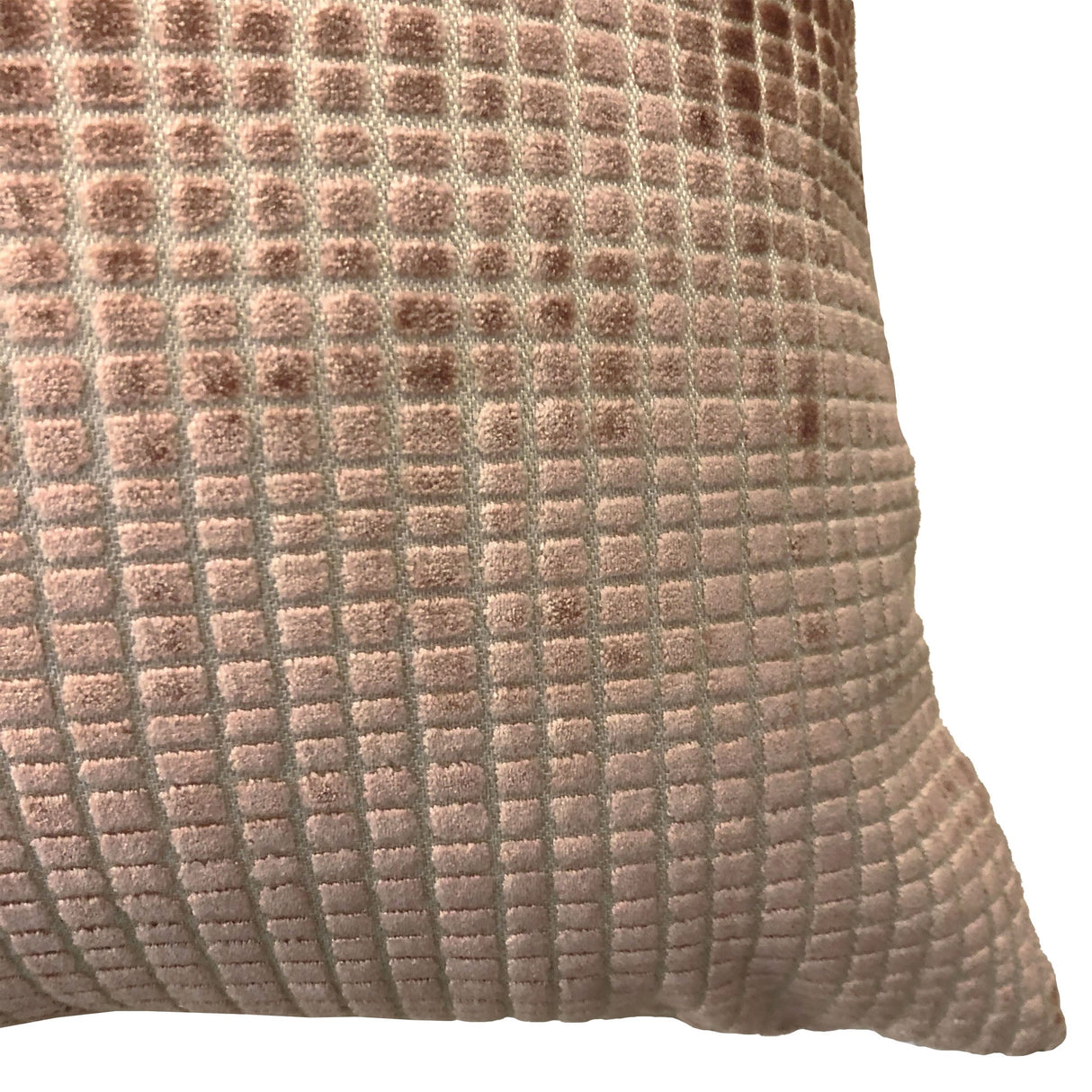 Vika Checkered Cut Velvet Pillow Fabric - Plaid Square Pattern, 23" X 23" (1 Piece)