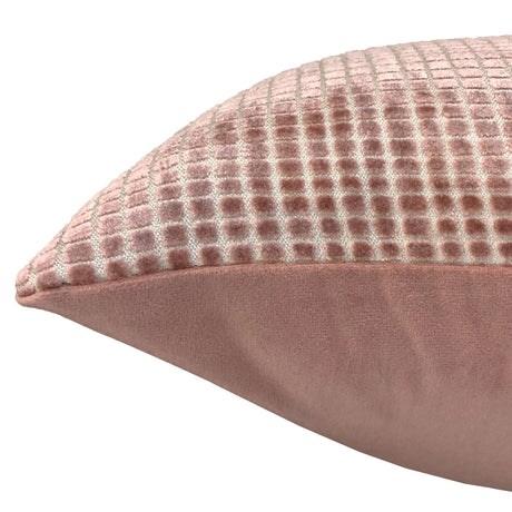 Vika Checkered Cut Velvet Pillow Fabric - Plaid Square Pattern, 23" X 23" (1 Piece)