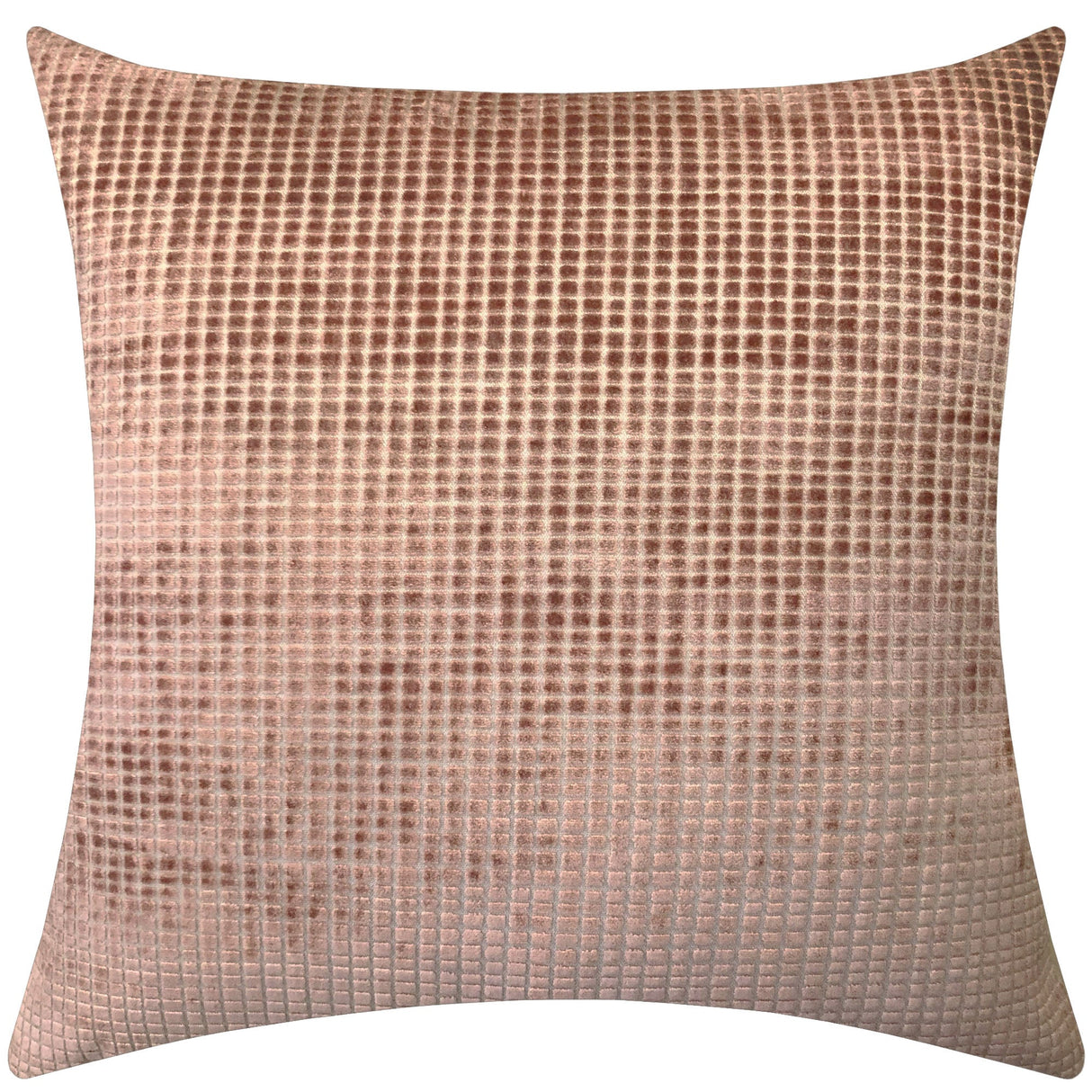 Vika Checkered Cut Velvet Pillow Fabric - Plaid Square Pattern, 23" X 23" (1 Piece)