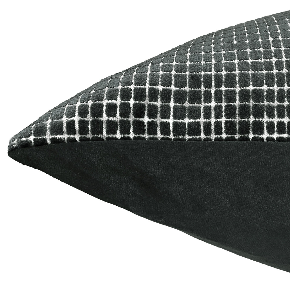 Vika Checkered Cut Velvet Pillow Fabric - Plaid Square Pattern, 23" X 23" (1 Piece)