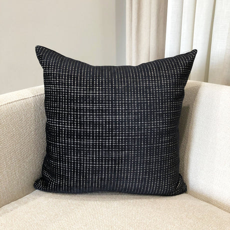 Vika Checkered Cut Velvet Pillow Fabric - Plaid Square Pattern, 23" X 23" (1 Piece)