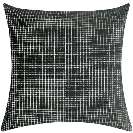Vika Checkered Cut Velvet Pillow Fabric - Plaid Square Pattern, 23" X 23" (1 Piece)