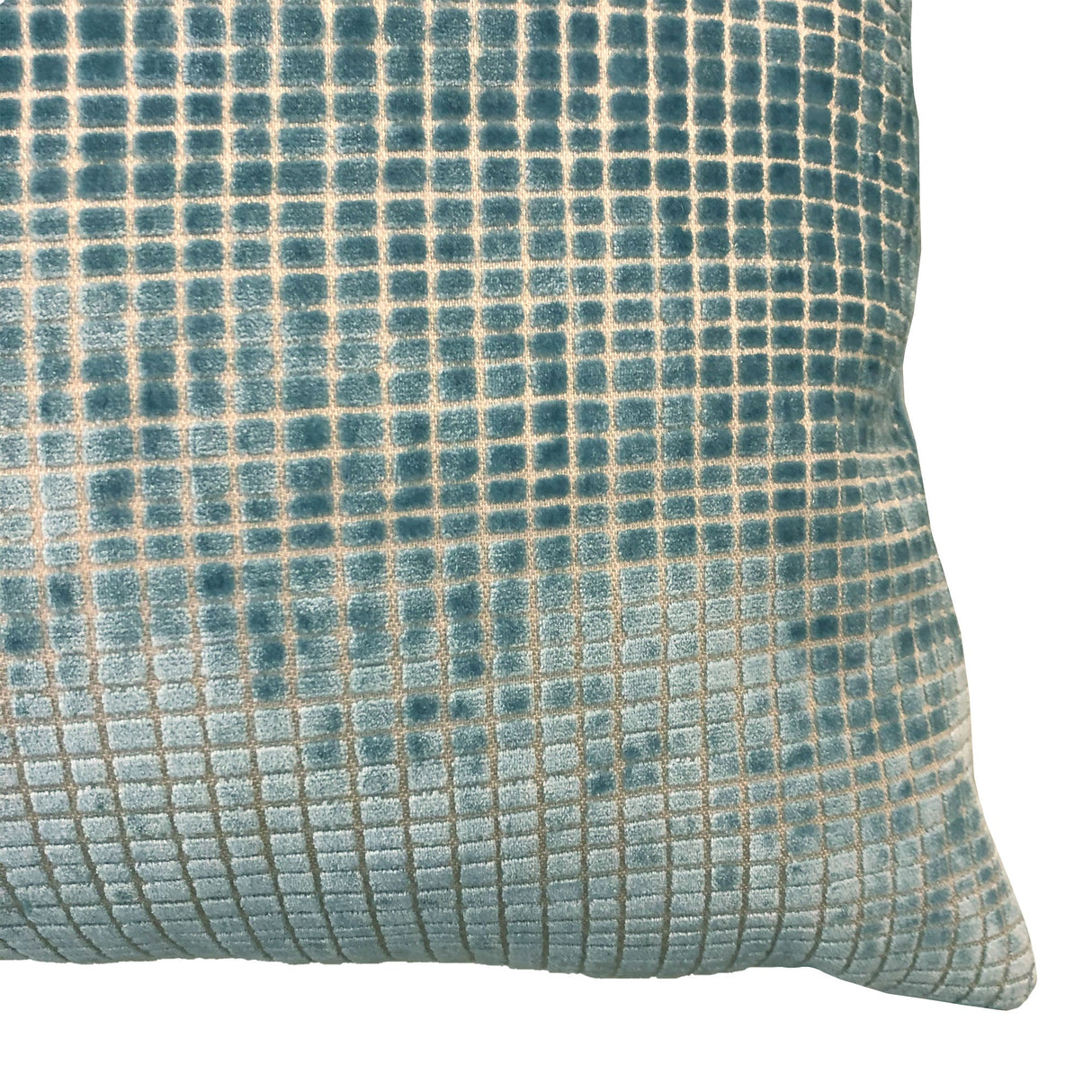 Vika Checkered Cut Velvet Pillow Fabric - Plaid Square Pattern, 23" X 23" (1 Piece)