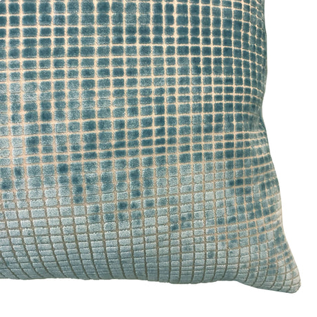 Vika Checkered Cut Velvet Pillow Fabric - Plaid Square Pattern, 23" X 23" (1 Piece)