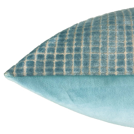 Vika Checkered Cut Velvet Pillow Fabric - Plaid Square Pattern, 23" X 23" (1 Piece)