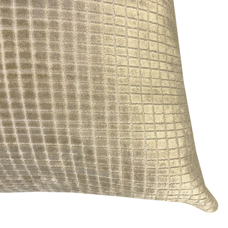 Vika Checkered Cut Velvet Pillow Fabric - Plaid Square Pattern, 23" X 23" (1 Piece)