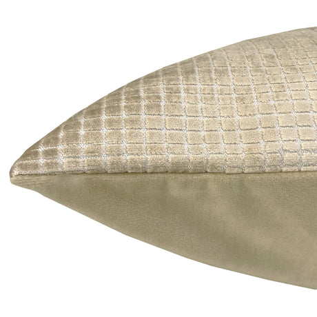 Vika Checkered Cut Velvet Pillow Fabric - Plaid Square Pattern, 23" X 23" (1 Piece)