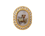 1" x 3/4" Gold First Communion JHS Crystal Rhinestone Frame Lapel Pin - Pack of 12