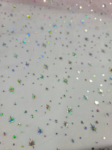 Pink Stretch Lace Hologram Stars