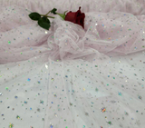 Pink Stretch Lace Hologram Stars
