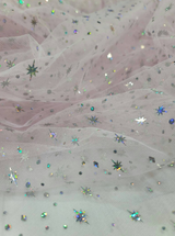 Pink Stretch Lace Hologram Stars