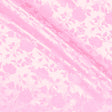 Pink Satin Jacquard Roses Fabric