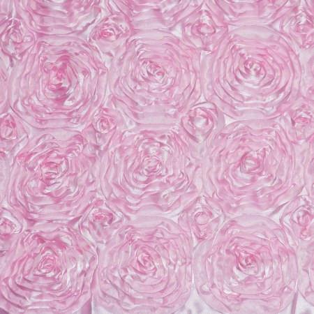 Pink Rosette Satin Fabric,