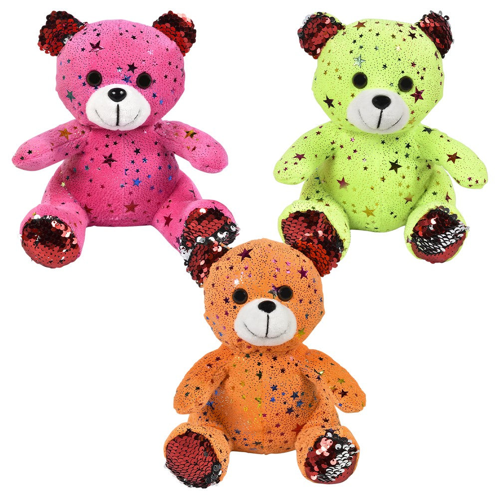 Plush Bear 8" Assorted Star Pattern