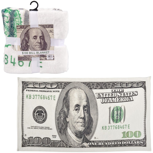 $100 Bill Flannel Blanket