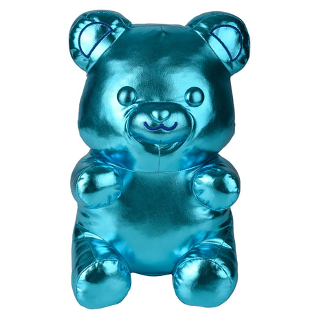 Metallic Teal Yummy Bear Pillow 16"