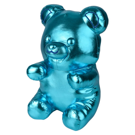 Metallic Teal Yummy Bear Pillow 16"