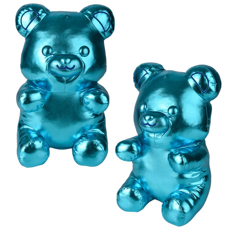 Metallic Teal Yummy Bear Pillow 16"