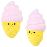 Pink Ice Cream Cone Plush Pillow