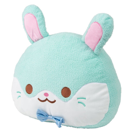 Kawaii Bunny Pillow Teal 16"