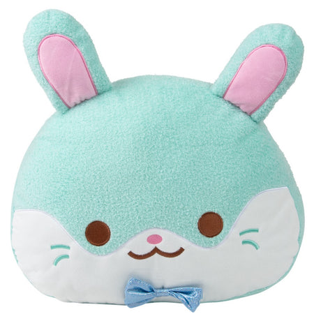 Kawaii Bunny Pillow Teal 16"