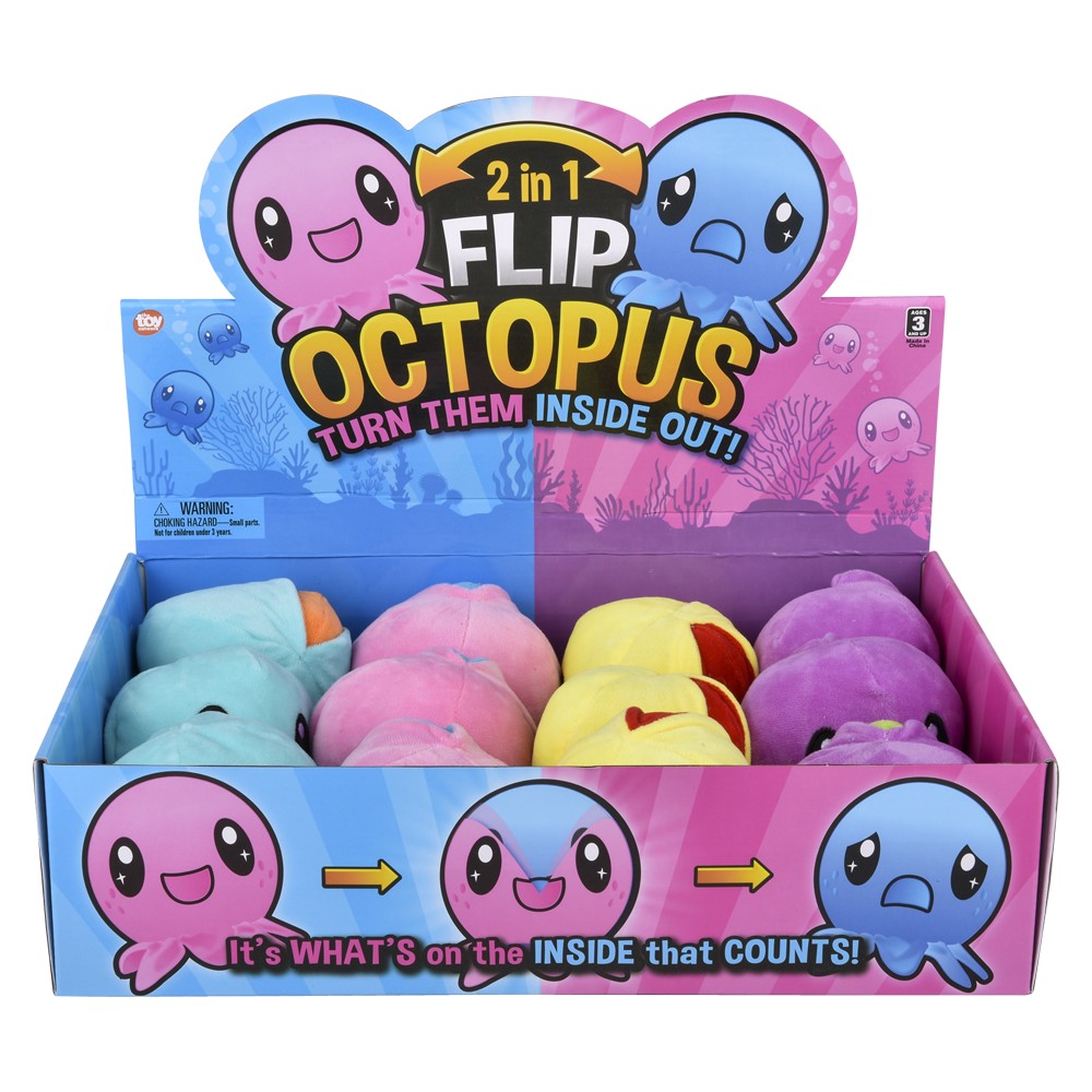Plush Octopus Flip Toy 4" (1 DSP)