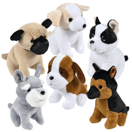 Plush Sitting Dog Assortment 7"