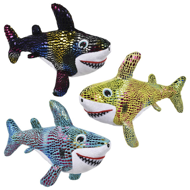 Plush Shark 8" Multicolored Sequin