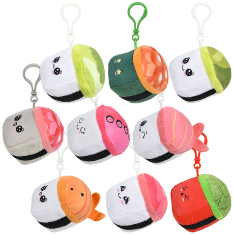 Sushi Embroidered Faces Backpack Clip (1 PC)