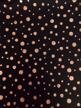 Sparkly Polka Dot Glitter On Black Polyester Spandex Mesh Fabric - Black, Sparkly Polka Dot Glitter, 58"-60" Width