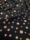 Sparkly Polka Dot Glitter On Black Polyester Spandex Mesh Fabric - Black, Sparkly Polka Dot Glitter, 58"-60" Width