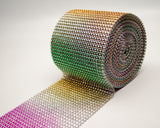 4.5" x 10 yards 24 Rows Multi-colored Diamond Mesh Wrap