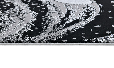 Z339A Polyester Fabric - Metallic Octopus Tentacle Design, Light Grey, Black Or Blue, 5' 3" X 7' 6" / 7' 9" X 10' 5" (1 Rug)