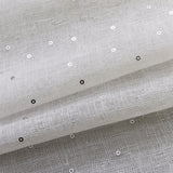 Polak Sheer Sequins With Dots Polyester Fabric - Ivory, Natural, 118" Width (1 Yard)