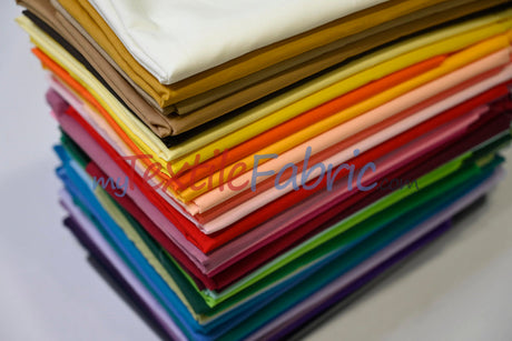Polyester Cotton Broadcloth Fabric - Solid Colors, 58/60" Width (1 Yard)