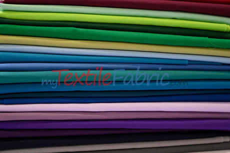 Polyester Cotton Broadcloth Fabric - Solid Colors, 58/60" Width (1 Yard)