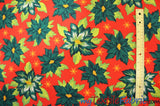 Polyester Poinsettia Christmas Floral Polyester Fabric - Poinsettia Christmas Floral Print, 58/60" Width (1 Yard)