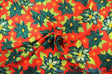 Polyester Poinsettia Christmas Floral Polyester Fabric - Poinsettia Christmas Floral Print, 58/60" Width (1 Yard)