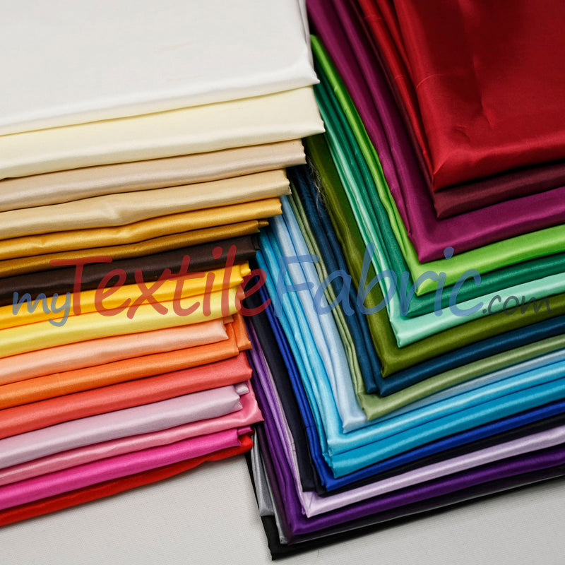 Polyester Silky Habotai Lining Polyester Fabric - Solid Multiple Colors, 58" Width (Continuous Yards)