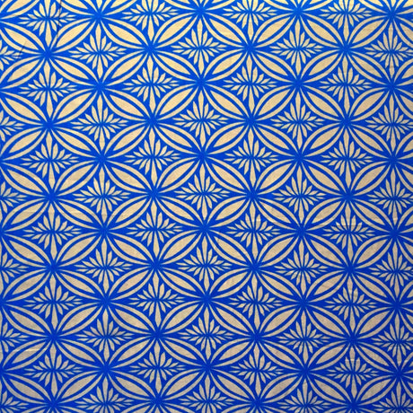 Poly Linen Tapa Flower Print Fabric