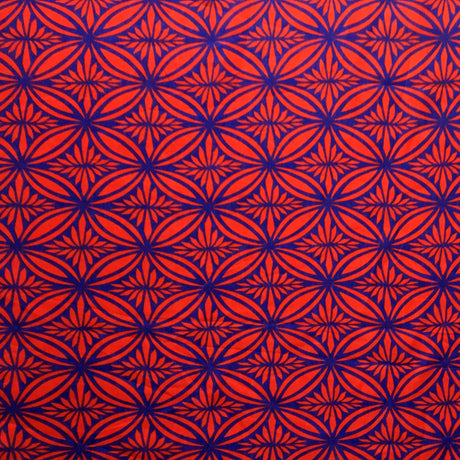 Poly Linen Tapa Flower Print Fabric