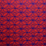 Tapa Flower Print Poly Linen Fabric - Red, Blue, Yellow, 36" X 58" (1 Yard)